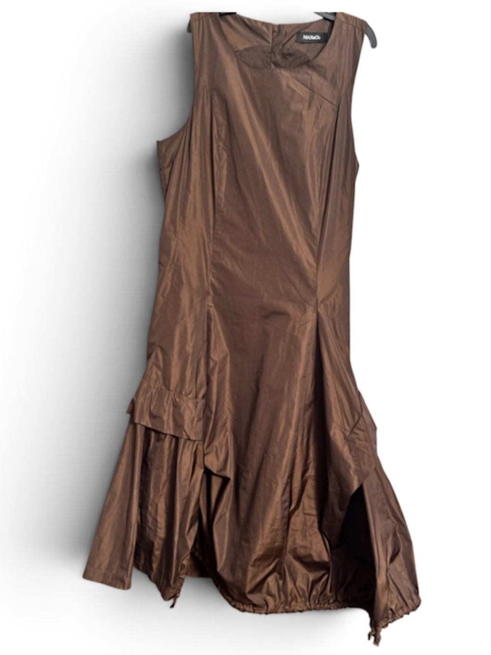 MAX&Co. Women’s Brown Shift Dress with Parachute or Bubble Hem Sz-S